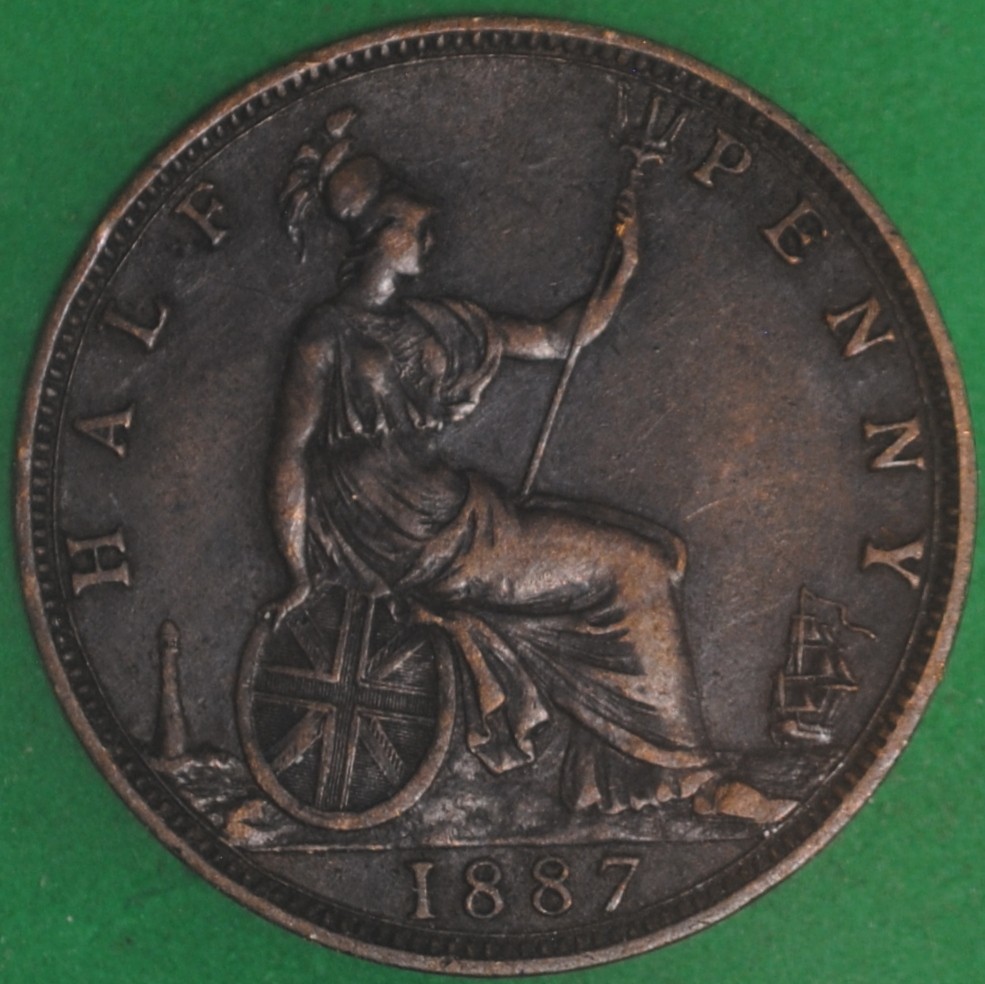 1887 Great Britain Halfpenny VF+
