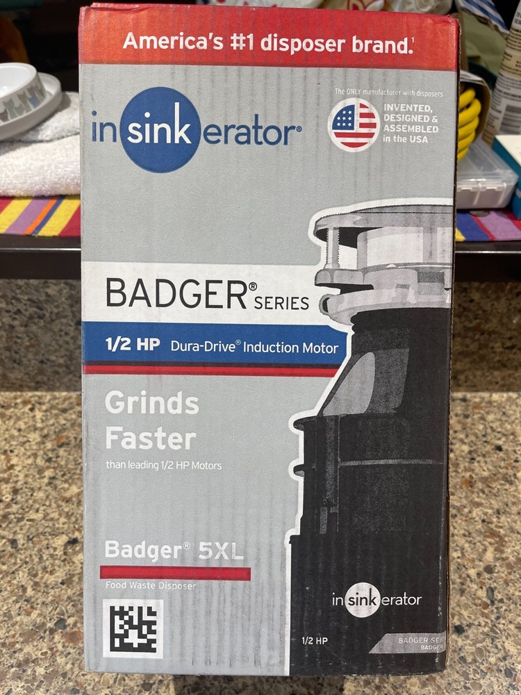NEW! InSinkErator Badger 5XL Non-Corded 1/2-HP Continuous Feed Garbage Disposal