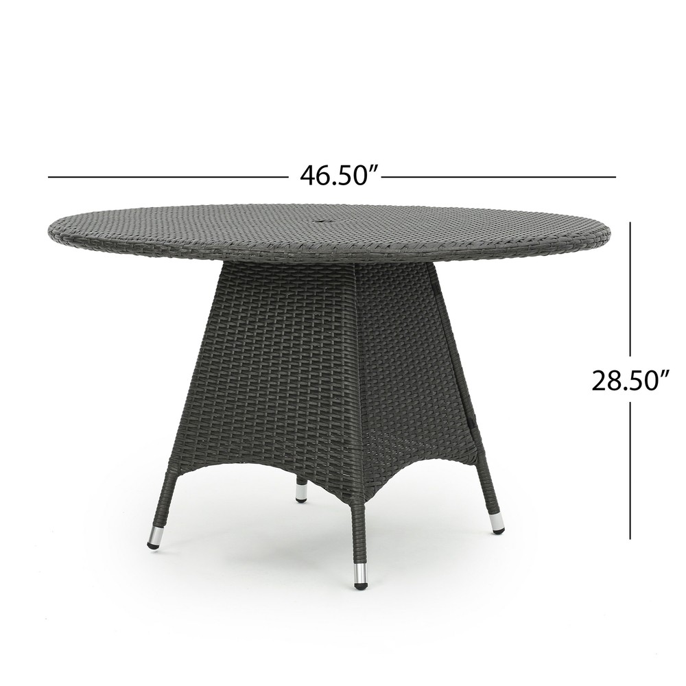 Carmela Outdoor 5pc Multibrown Wicker Dining Set