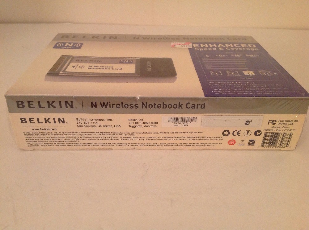 BELKIN N WIRELESS NOTEBOOK CARD MIMO ENHANCED SPEED AND COVERAGE