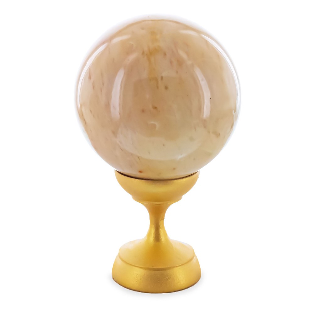 Yellow Polished Marble Stone Sphere