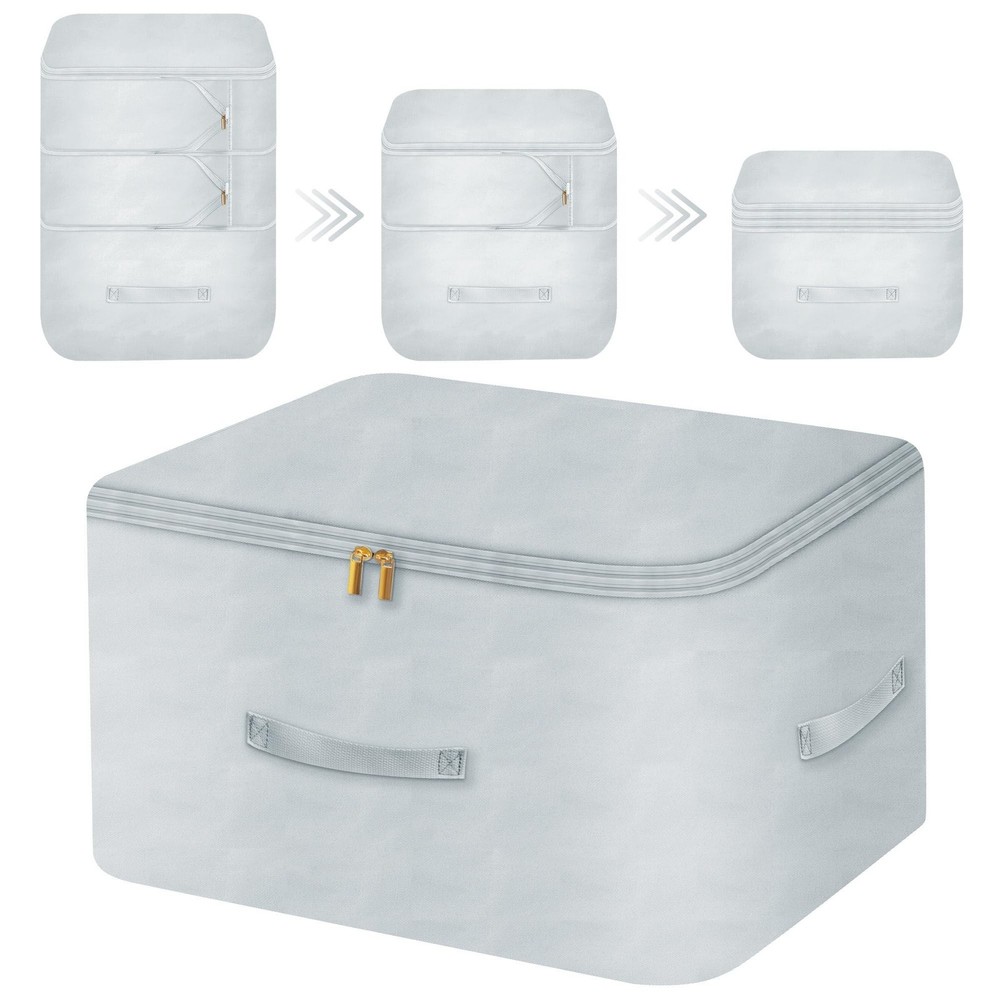 Ultra Space Saving Self Compression Organizer, Comforter Storage Bag for Clot...