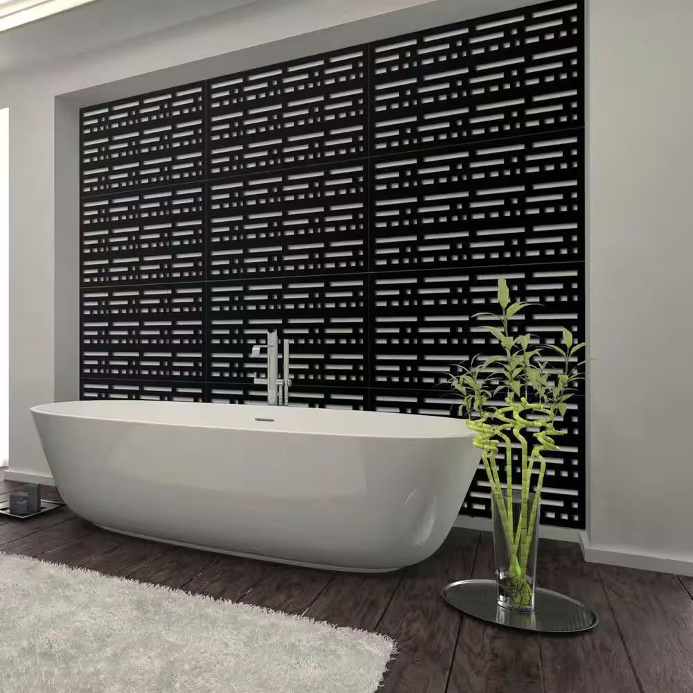 2 Ft. X 4 Ft. Morse Black Polypropylene Decorative Screen Panel