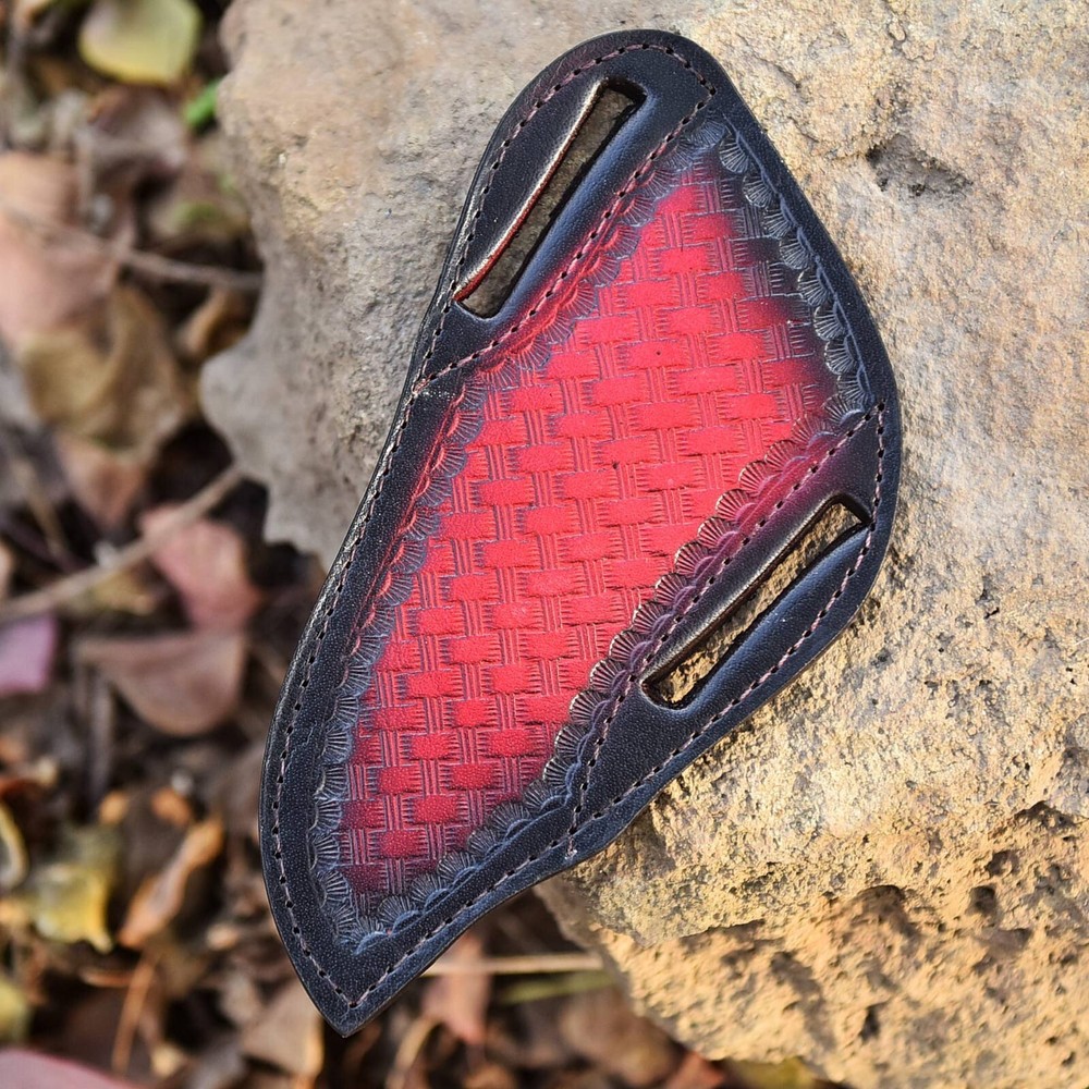Custom Handmade Fix Blade Leather Knife Sheath two Shade Holster