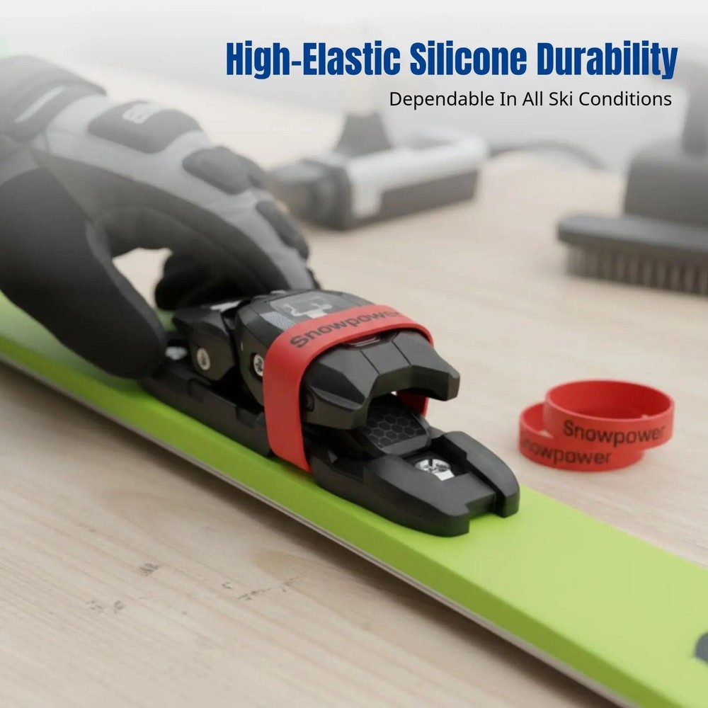 Ski Board Fixing Band, Double Holder Rubber Loop, Elastic Silicone Strap