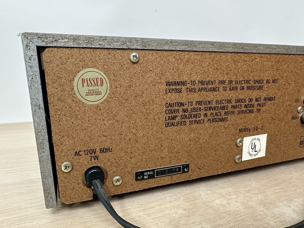 BSR - Model EQ-I - Stereo Frequency Equalizer - Tested & Working