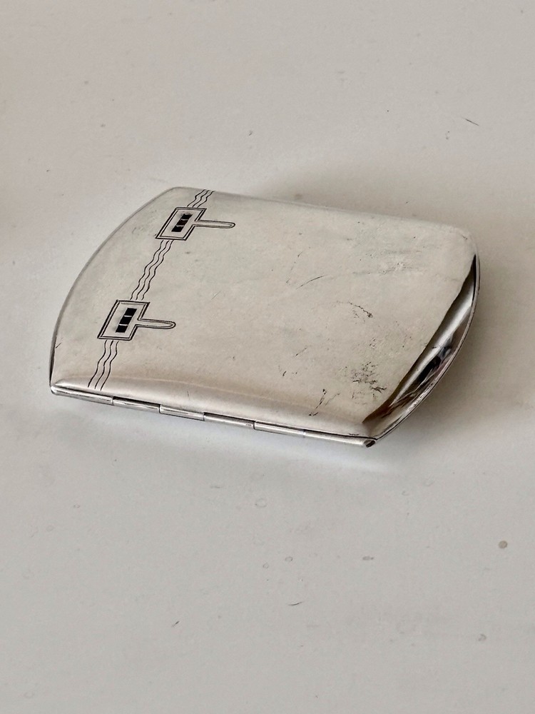 An Art Deco German .800 Silver & Ruby CIGARETTE CASE c1930