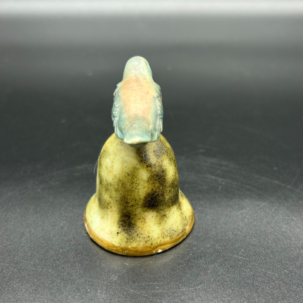 Miniature Ceramic Bell with Bluebird Finial