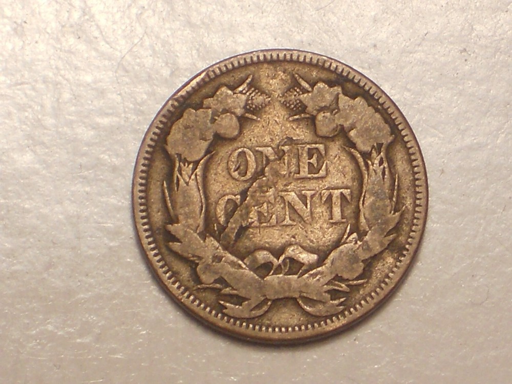1857 Flying Eagle Cent (Rev. Lamination Error & Attractive)