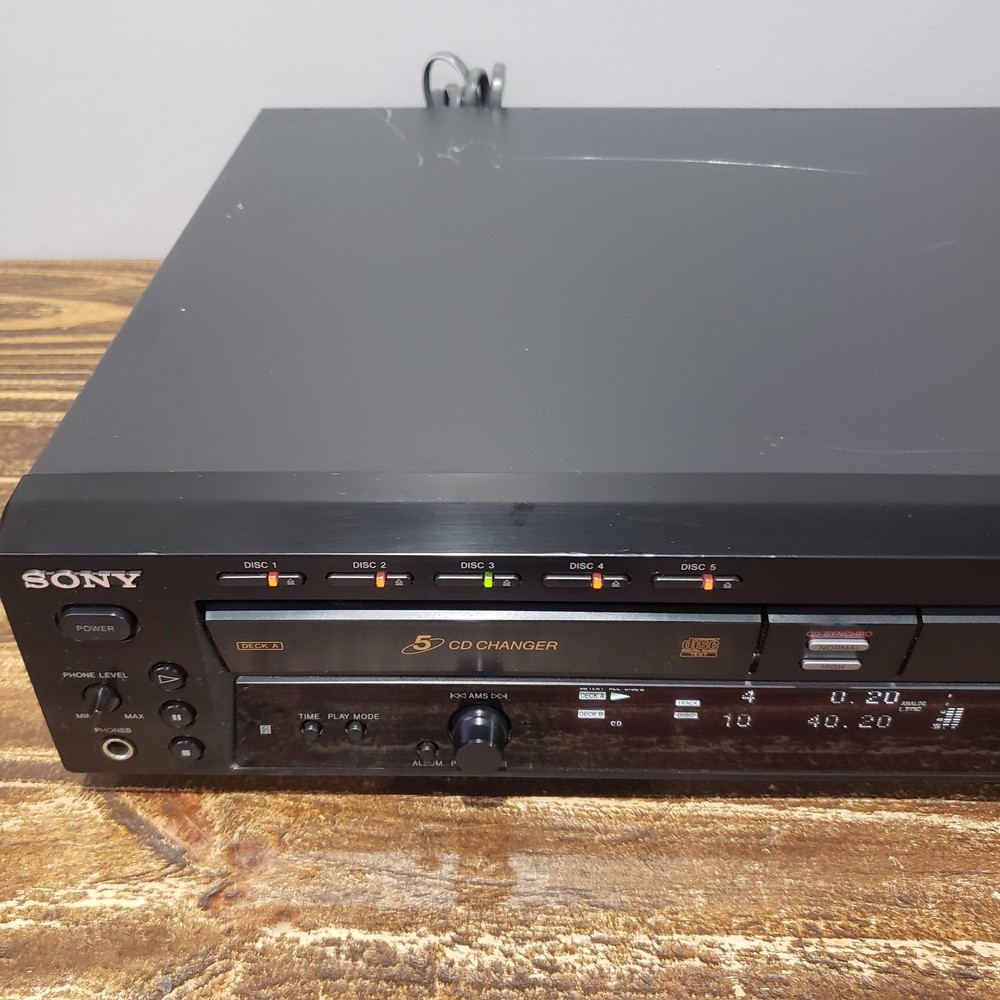 Sony 5 Disc Cd Changer Recorder Combo RCD-W500C Black Tested