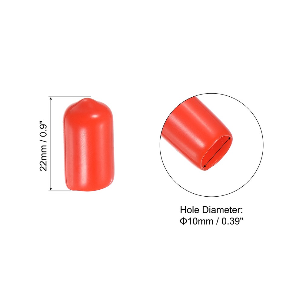 10mm Billiard Tip Cover, 10pcs Rubber Billiard Tool, Red