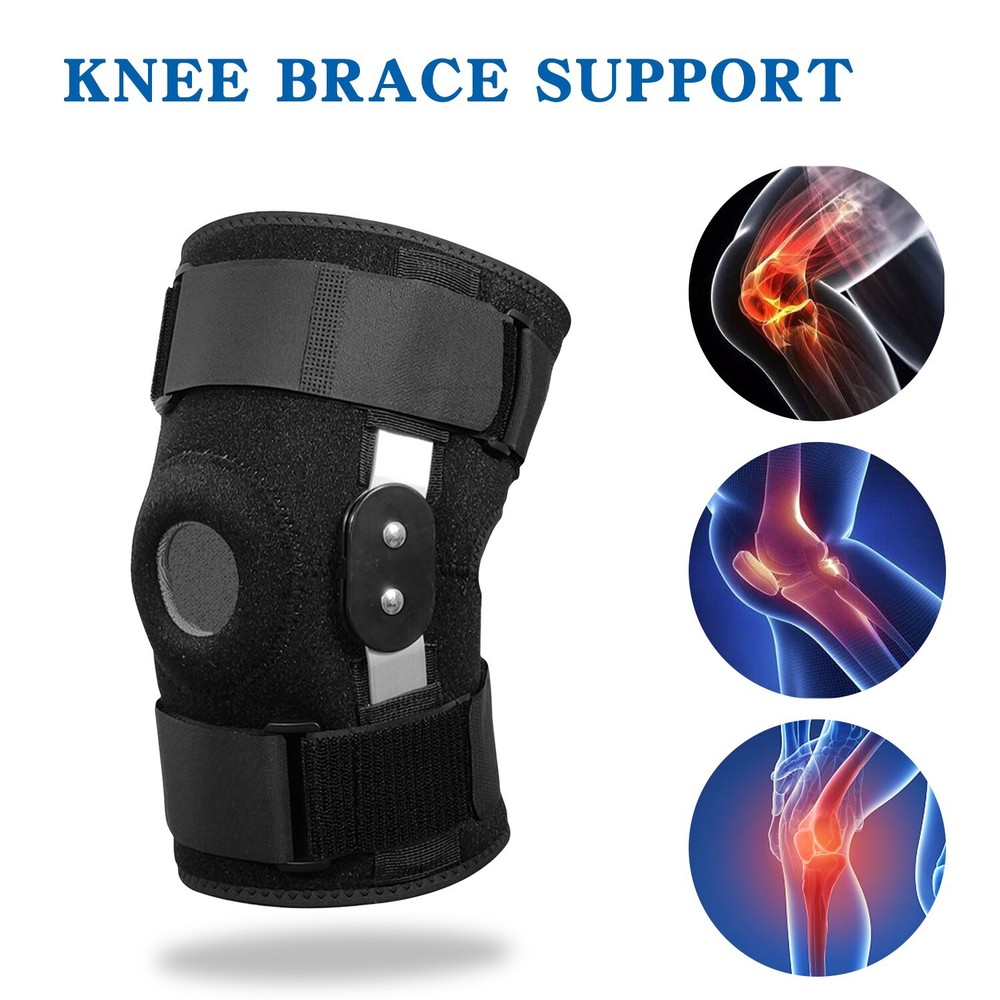 Hinged Open Patella Knee Brace Compression Sleeve Joint Support Stabilizer Wrap