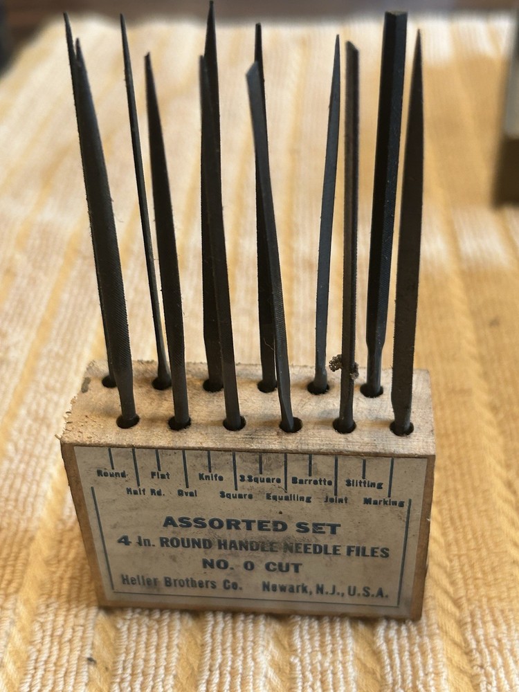Vintage Heller Needle File Set-4” #0 Cut