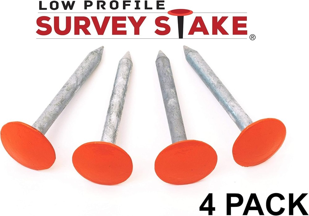 Hi-Vis Orange Property Stakes - 4 Pack