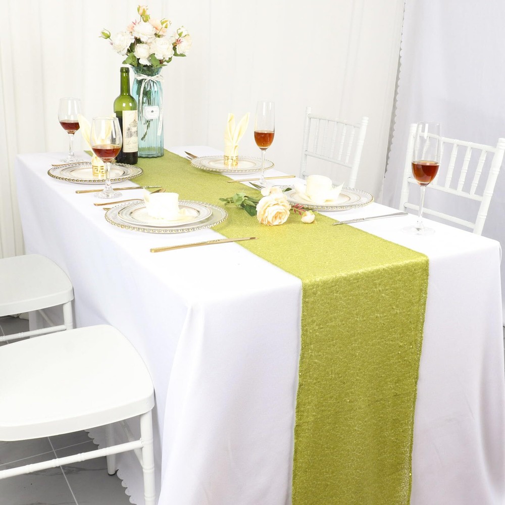 Sequin Table Runner 12x108 Inches Long Sequin Table Runner 108 Inch Long Lime...