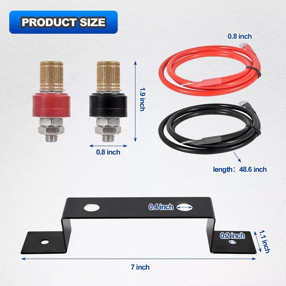 Battery Jump Post Relocation Kit Remote Battery Terminals Charging Post Bracket