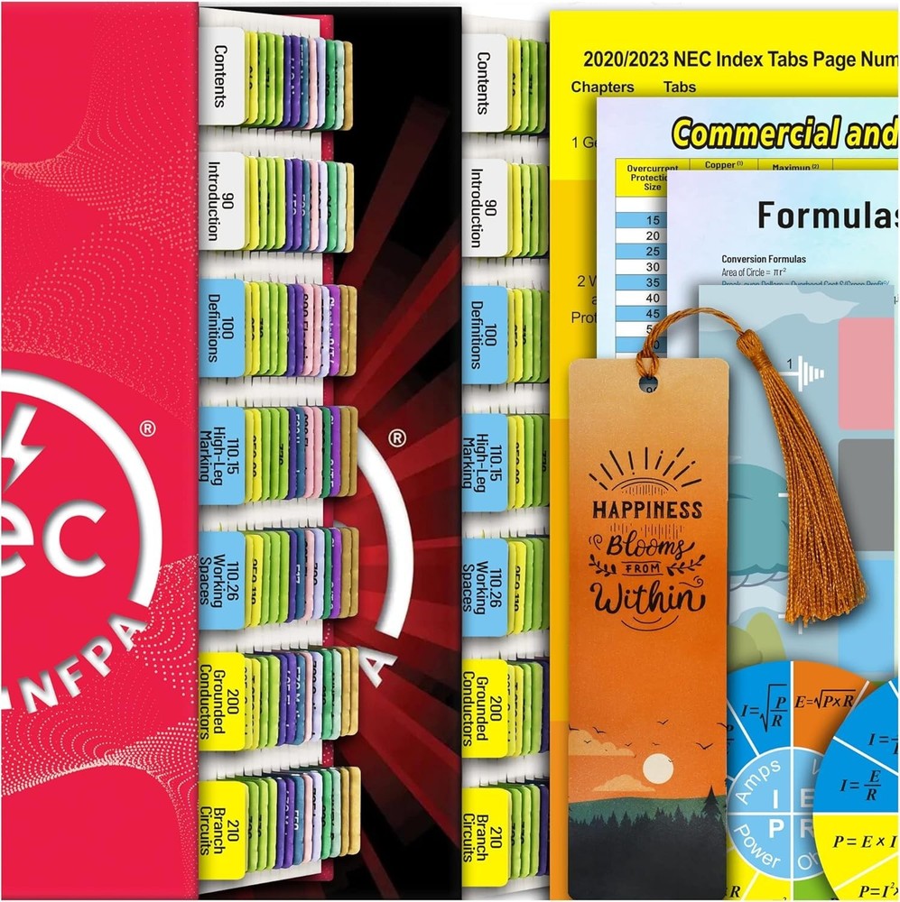 2020/2023 National Electrical Code (NEC) Self-AdhesiveTabs, Color-Coded