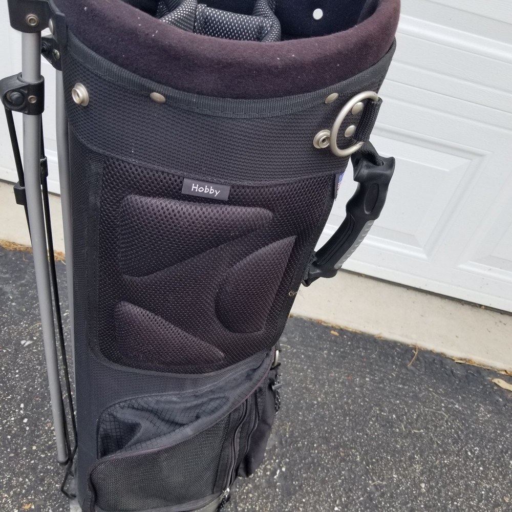 HUNTER GOLF 4-WAY DIVIDER GOLF STAND BAG, BLACK/GRAY