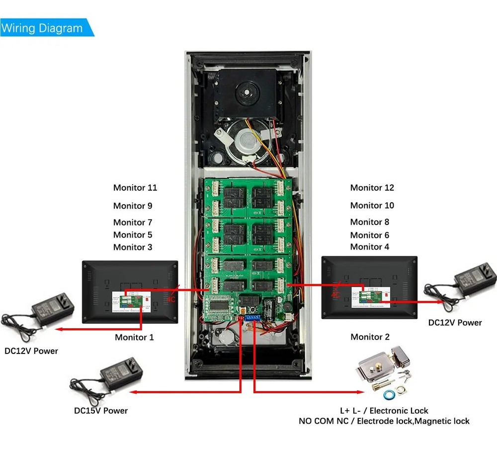 10-Inch Touchscreen Smart Video Intercom for 2 Units – with Motion Detection,