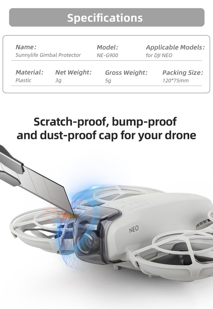 For DJI NEO Gimbal Lens Cap Protector Cover Quick Release Drop-proof Accessories