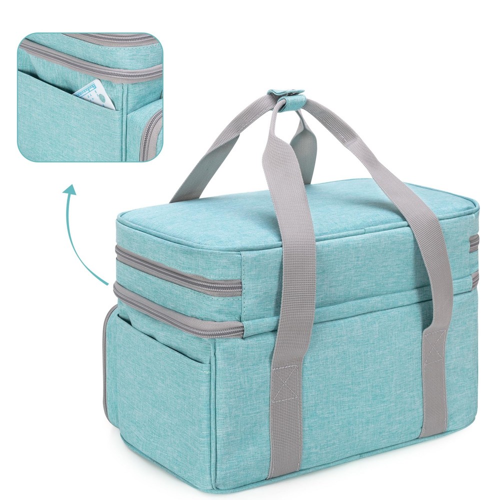 Double Layer Sewing Accessories Organizer with 2 Detachable Pouches Large Sew...
