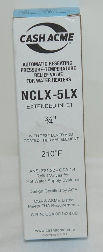 Cash Acme NCLX 5LX 19783 0150 3/4" Extended Inlet Pressure Relief Valve