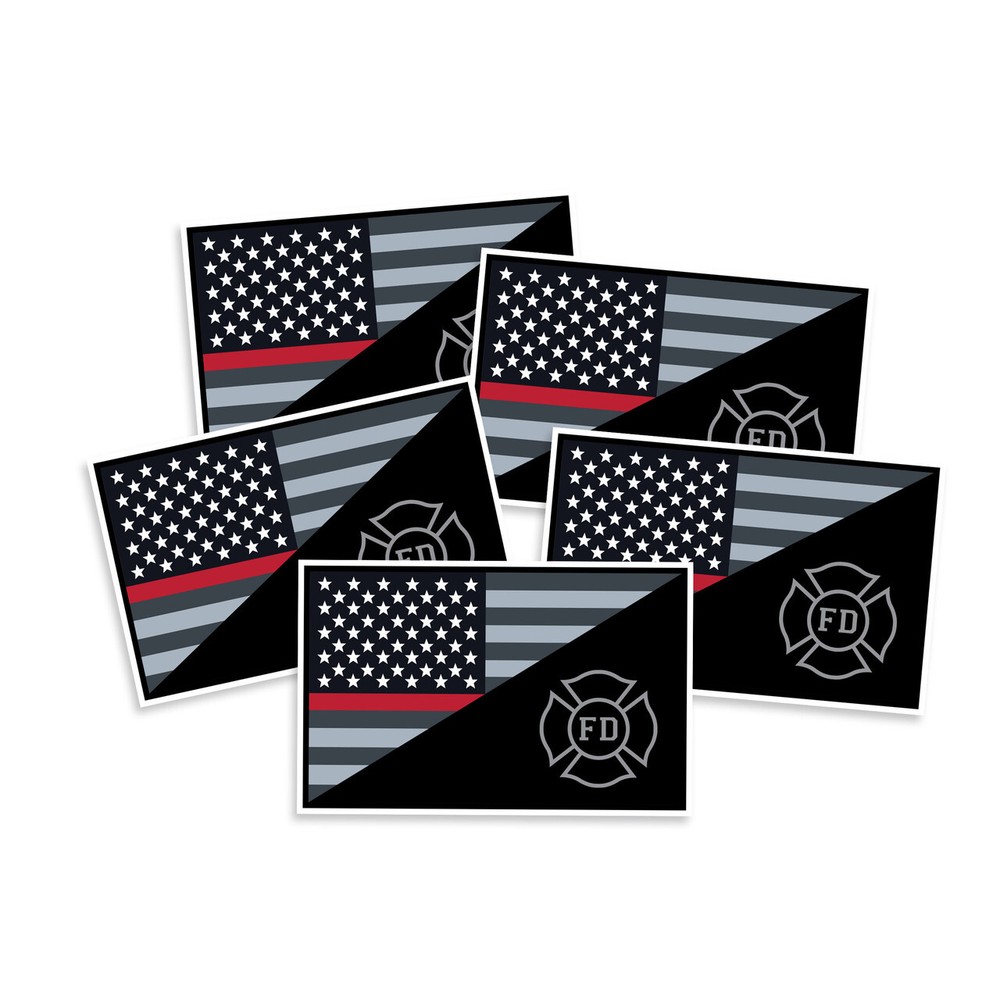 US Flag Fire Department Sticker