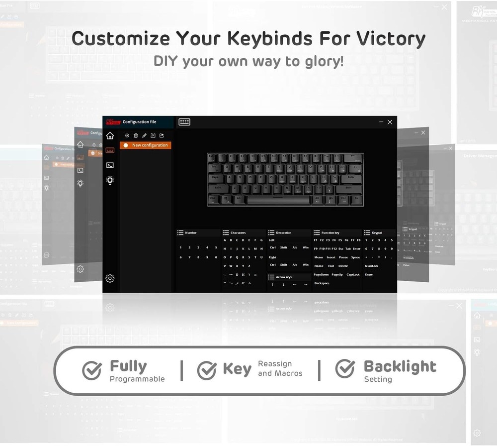 Compact Bluetooth Mechanical Keyboard - 61 Keys, Hot-Swappable Red Switch, Black