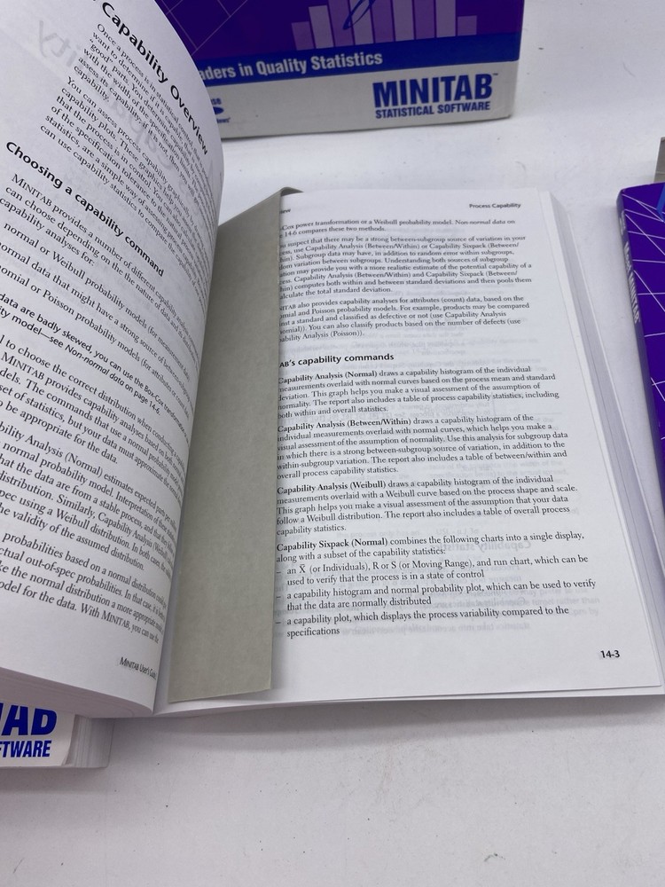 Statistical Software - Minitab 13 BOOKS MANUALS ONLY NO DISCS
