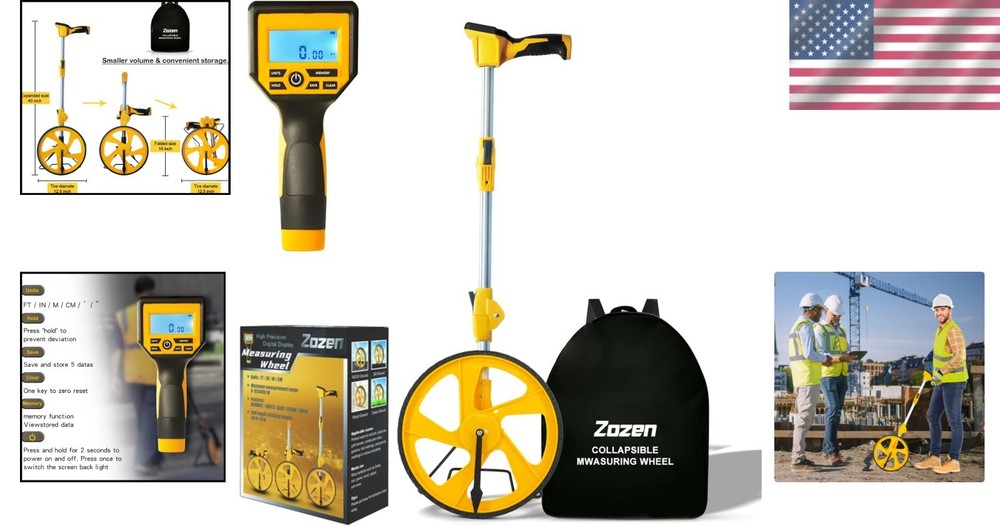 Precision Digital Measuring Wheel with Backlit Display - Foldable & Portable