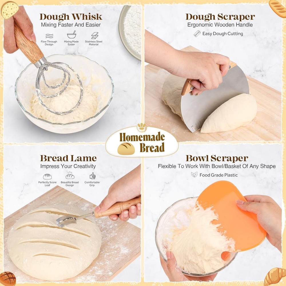 Sourdough Starter Kit with Jar 39pc Bread Baking Tools Gift Set Home