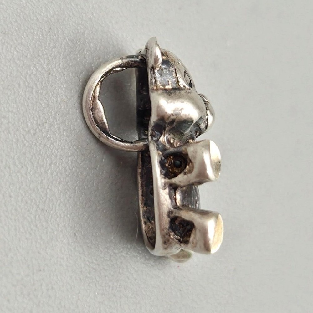 Sterling Silver Teddy Bear Charm Pendant With Loop Tiny Marked STER 925