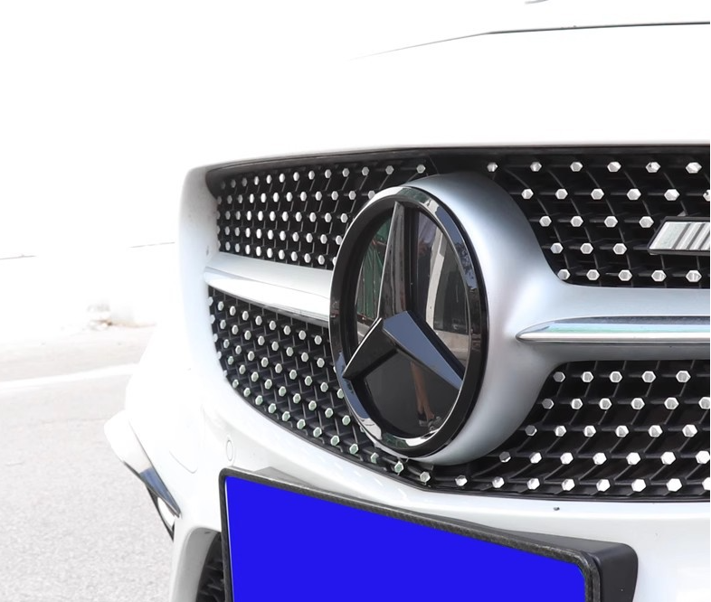 20.5CM Black Front Grille Emblem Star Badge For A B C E GLA GLB GLK