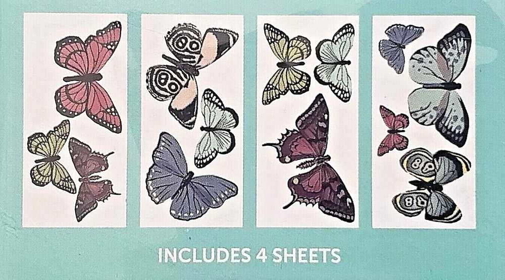 DCWV Press Apply Transfers - BUTTERFLIES - 4 sheets