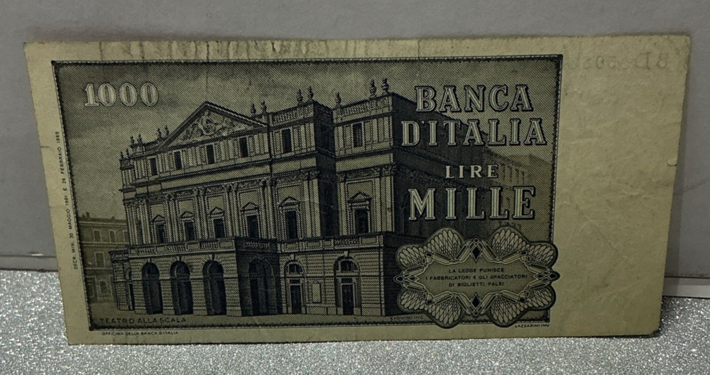 Banknote, Italy, 1000 Lire