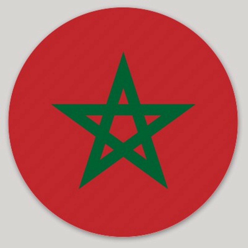 MOORISH FLAG STICKER 2 INCH CIRCLE