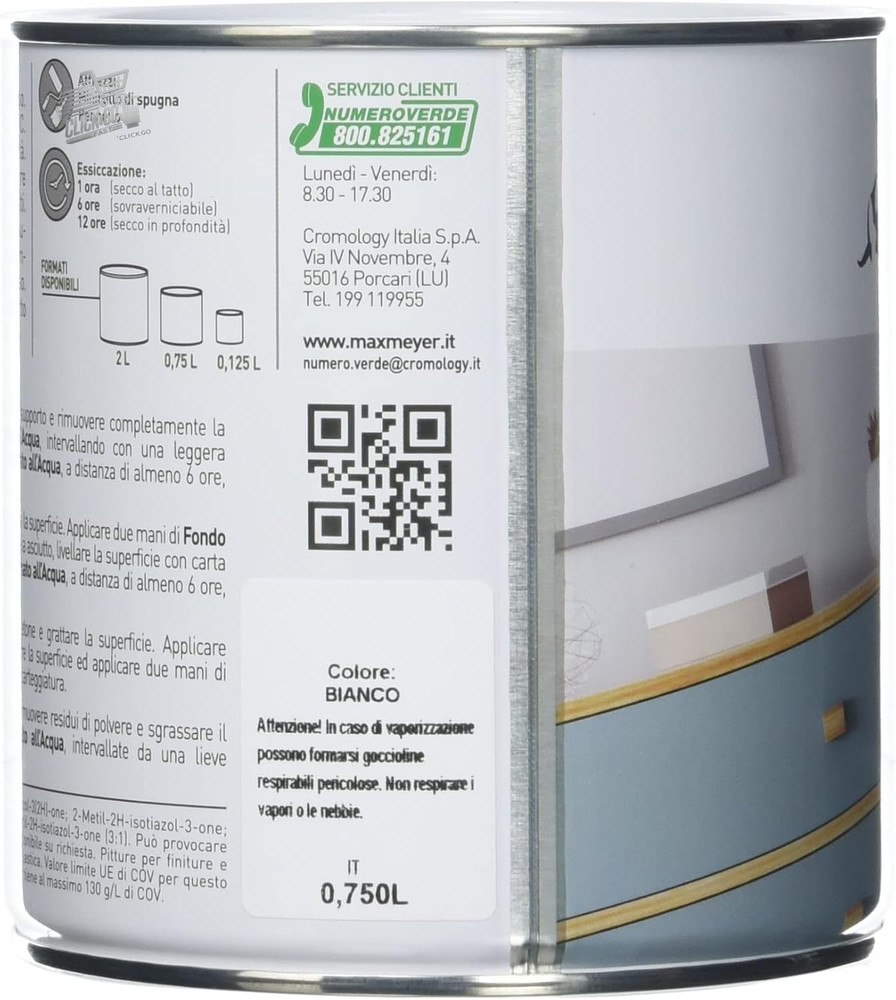 White Satin Polyurethane Water Enamel 0.75L