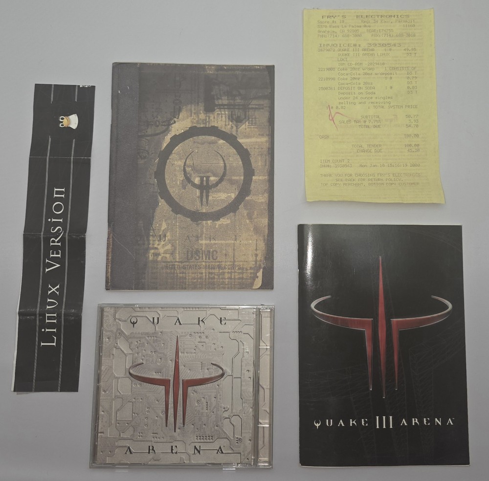 1999 Quake 3 III Arena PC CD-ROM Rare Linux Version