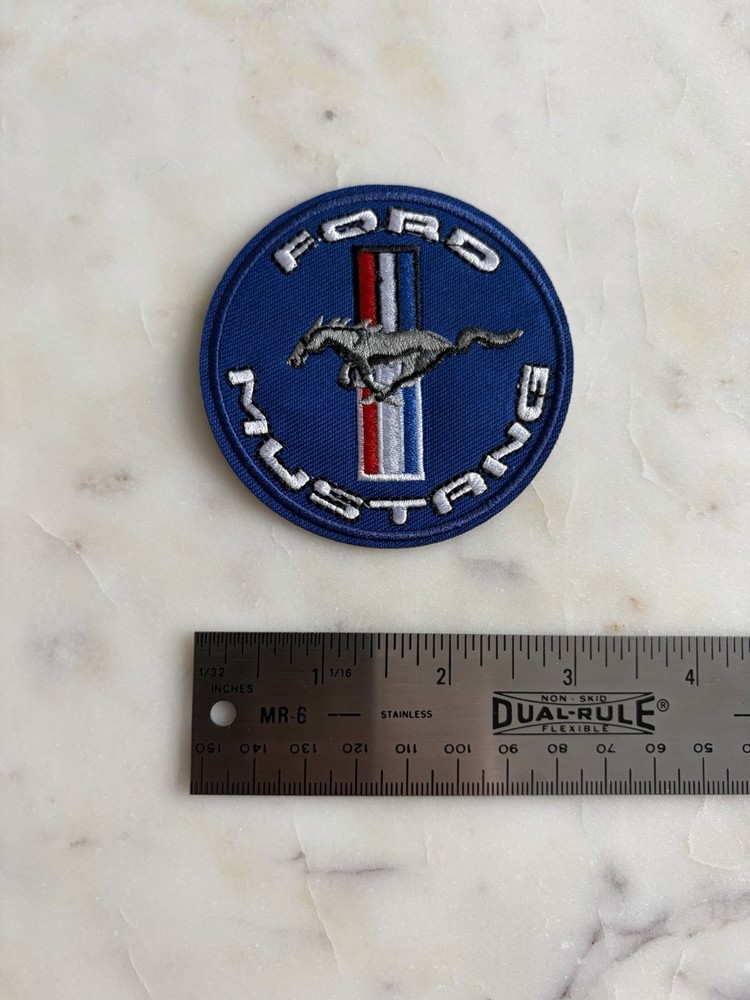 Ford Mustang - Round Embroidered Iron-On Patch