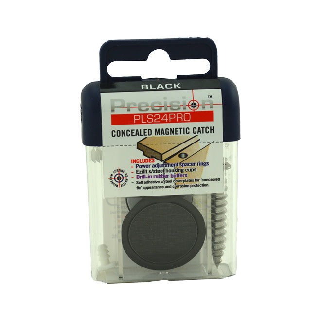 Precision Lock PLS24PRO Concealed Magnetic Catch - Black