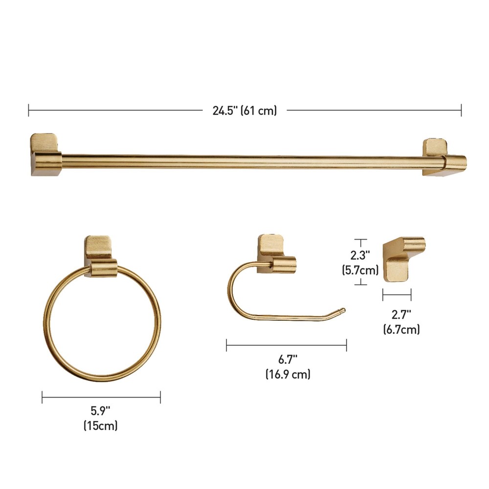 Globe Electric 51695 Positano Bath Set, Brass