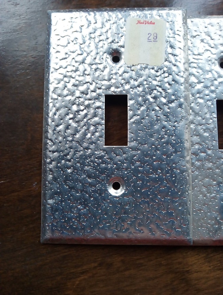 X7 True Value Aluminium Light Switch Cover Hammered Pattern Art Deco Rd Discrip