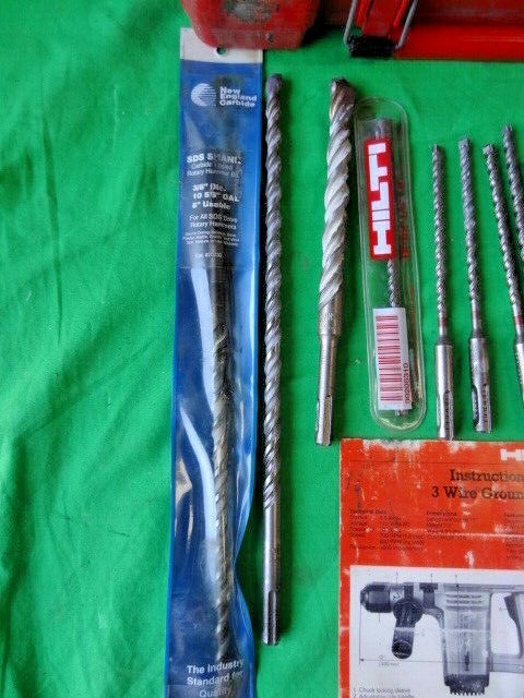 Hilti TE12 Rotary Hammer Drill + Bits & Carrying Case Tool *WORKS - NO RETURNS*