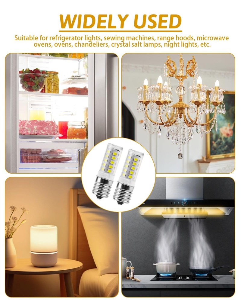 2 Pack Freezer Light Bulb Kei D28a Kel 2811 E17 LED Bulb Intermediate Base Li...