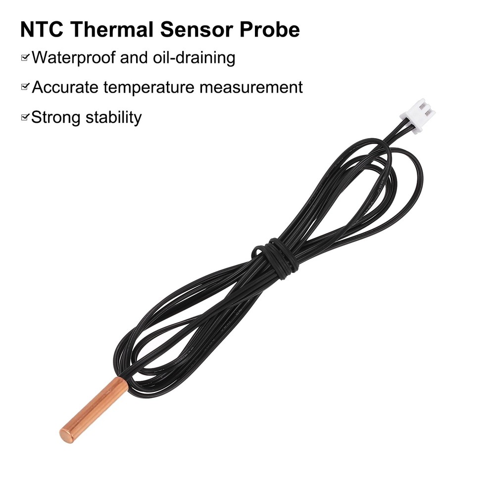 2Pcs 10K NTC Thermal Sensor Probe, 39.4" Cylindrical Sensitive Temp Sensor