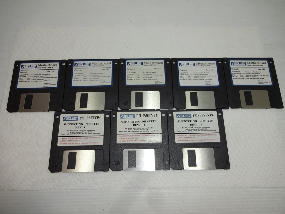 Lot of 7 Vintage ASUS Supporting Diskette 3.5"