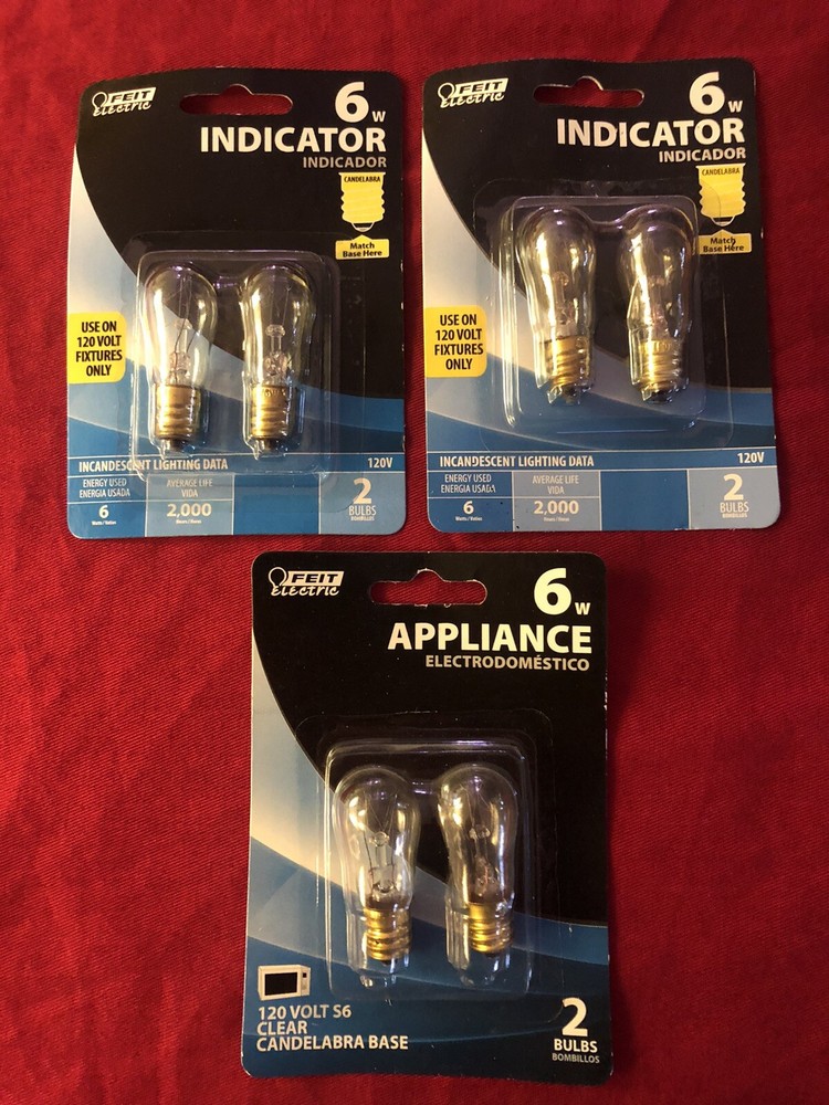 FEIT Electric 2 PACK (6 TOTAL LIGHT BULBS) 6W Indicator Appliance Clear BP6S6