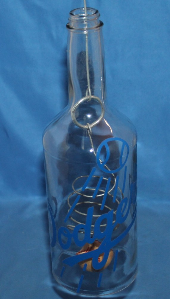 LA Dodgers Glass Bottle Wind Chime