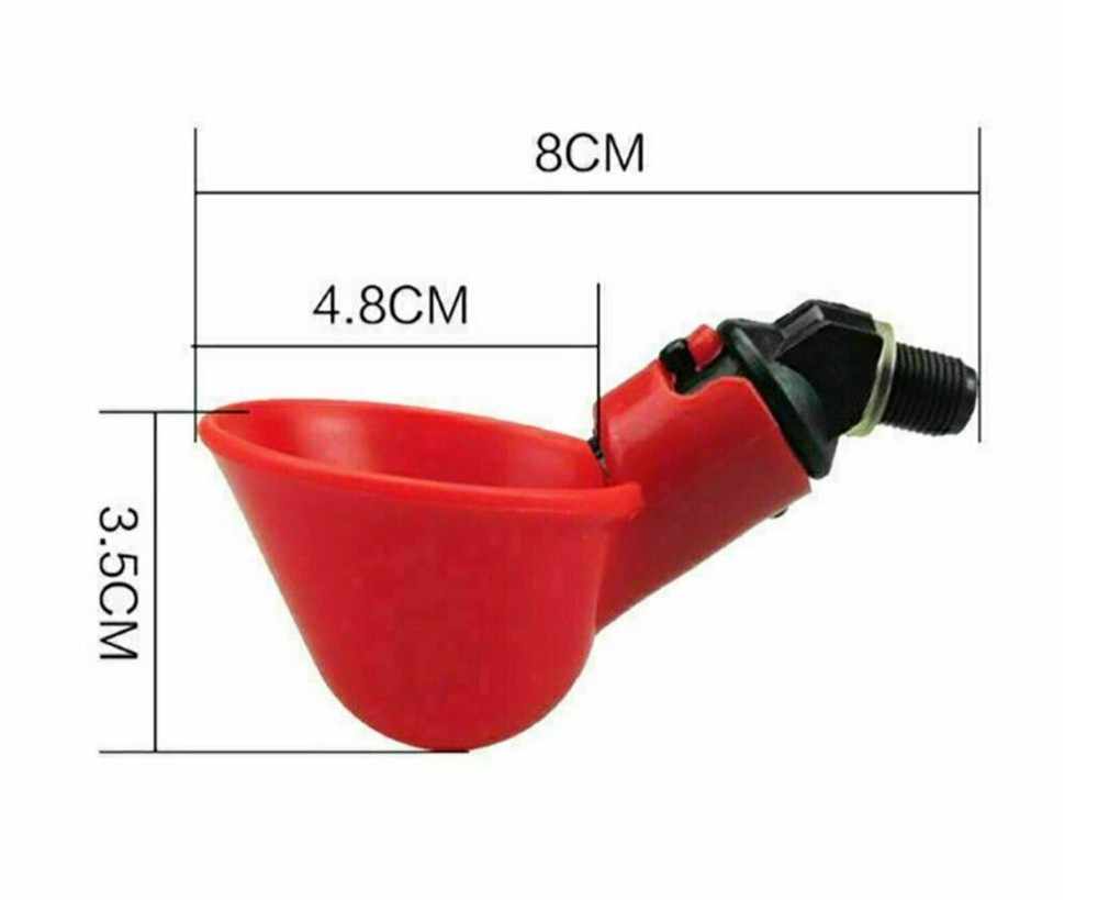 10 Poultry Water Drinking Cups Chicken Hen Plastic Automatic Drinker Feeder