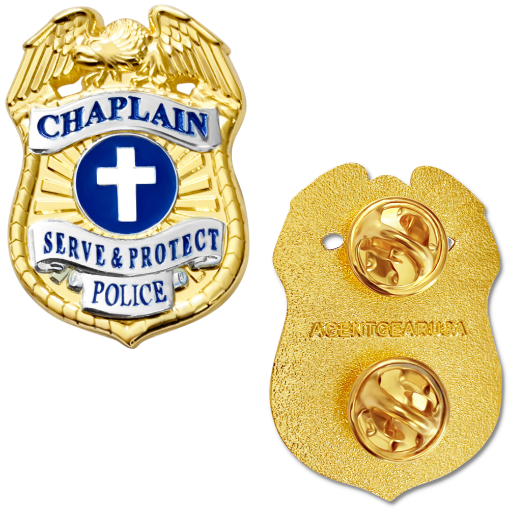 Chaplain Pin - Serve & Protect - Cross Pin